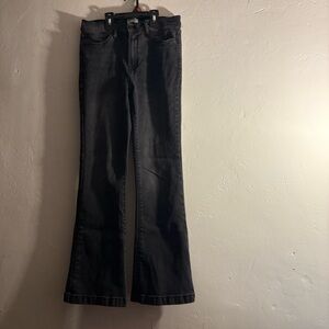 Kensie Savannah High Rise Flare Jeans Gray/Black Wash Size 8/29 Stretch Denim